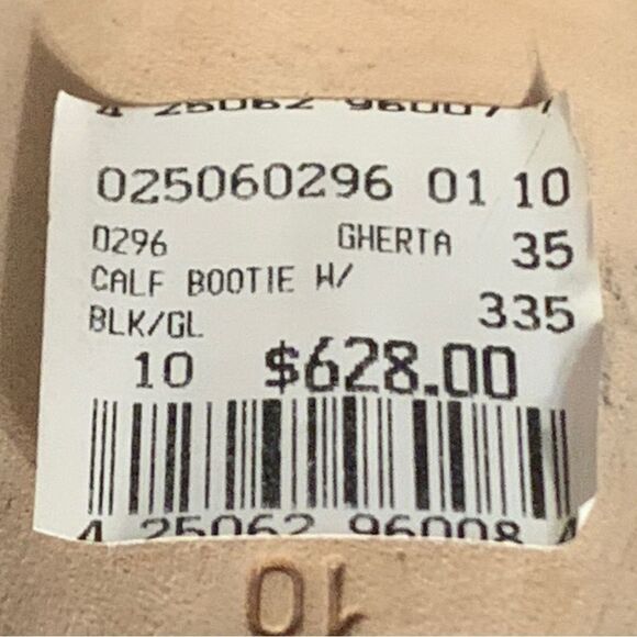 ANDREA PFISTER vintage dead stock black and gold stiletto bootie Italian size 10 - Picture 13 of 13